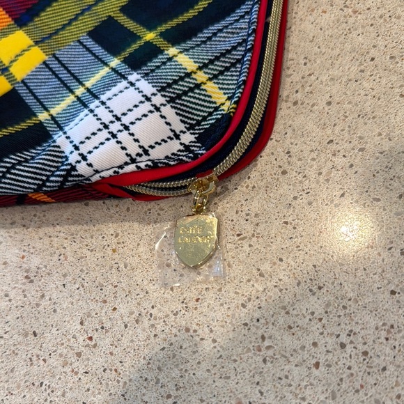 Estee Lauder Red and Black Plaid Make Up Bag NWOT - Picture 3 of 4